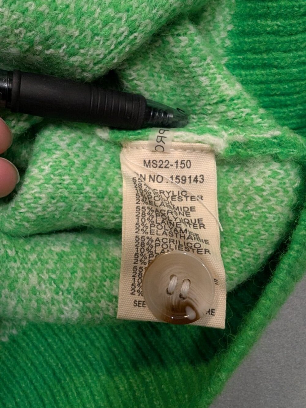 FRNCH Paris Green Checkerboard Sweater L - Picture 5 of 9